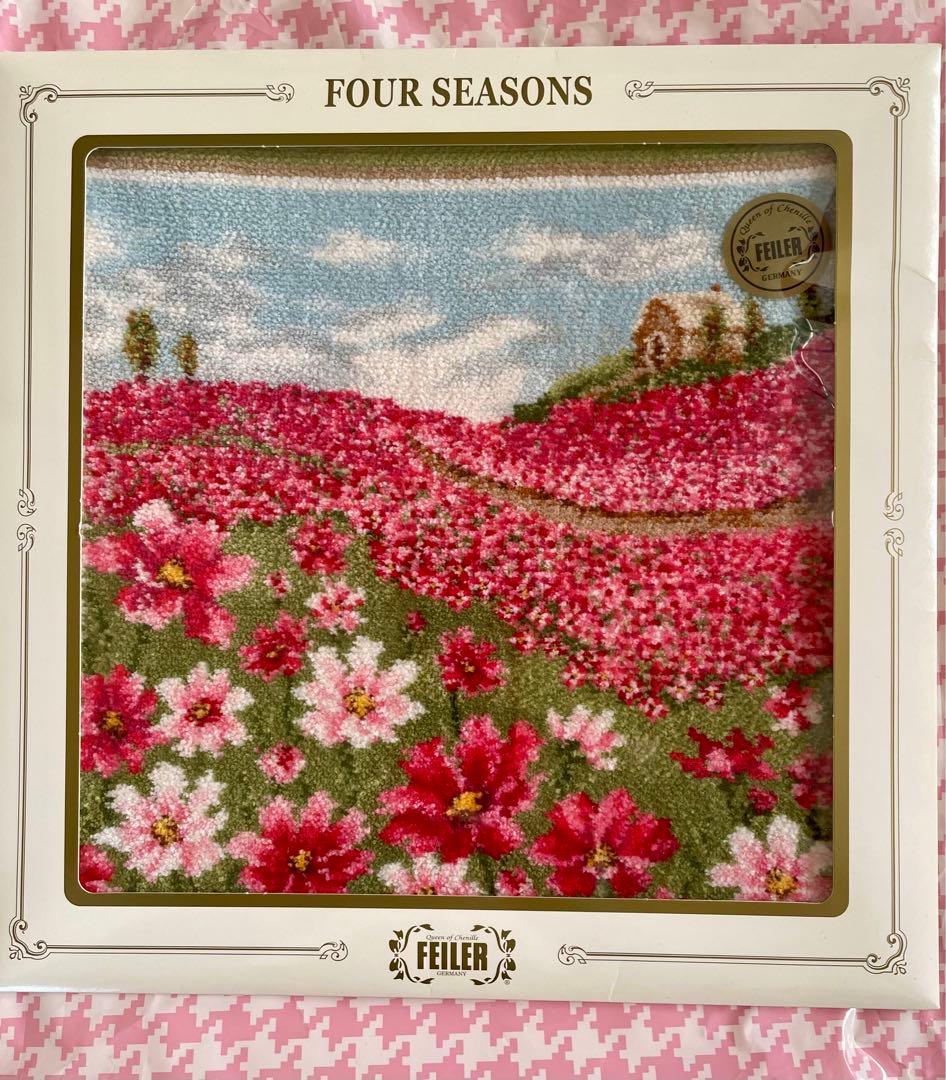 FEILER 四季の花柄 ハンカチ 夏、秋、冬3枚セット