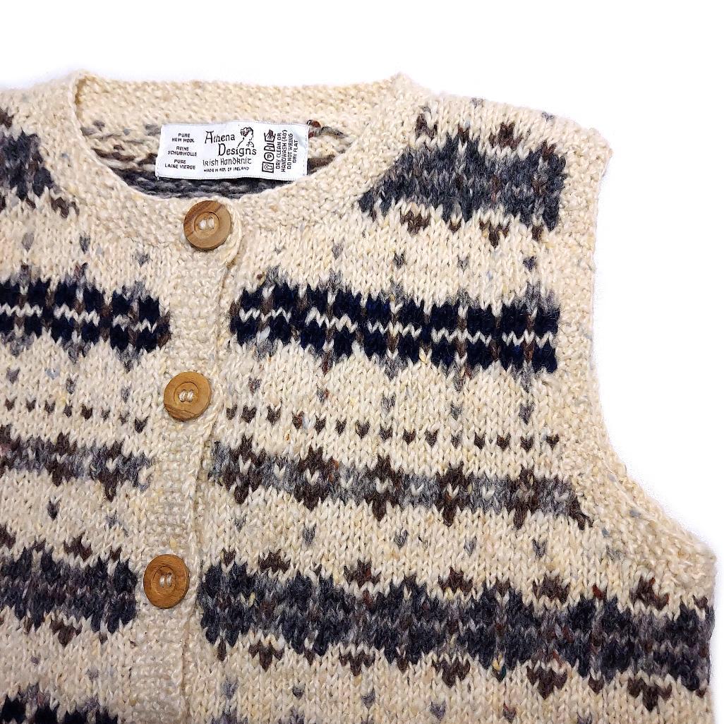 アテナデザイン✨フェアアイル柄 ハンドニットベスト アイルランド製 ヴィンテージ
