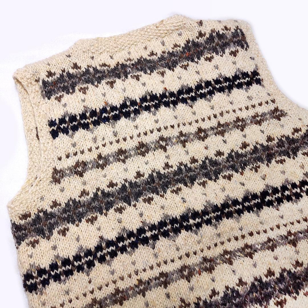 アテナデザイン✨フェアアイル柄 ハンドニットベスト アイルランド製 ヴィンテージ