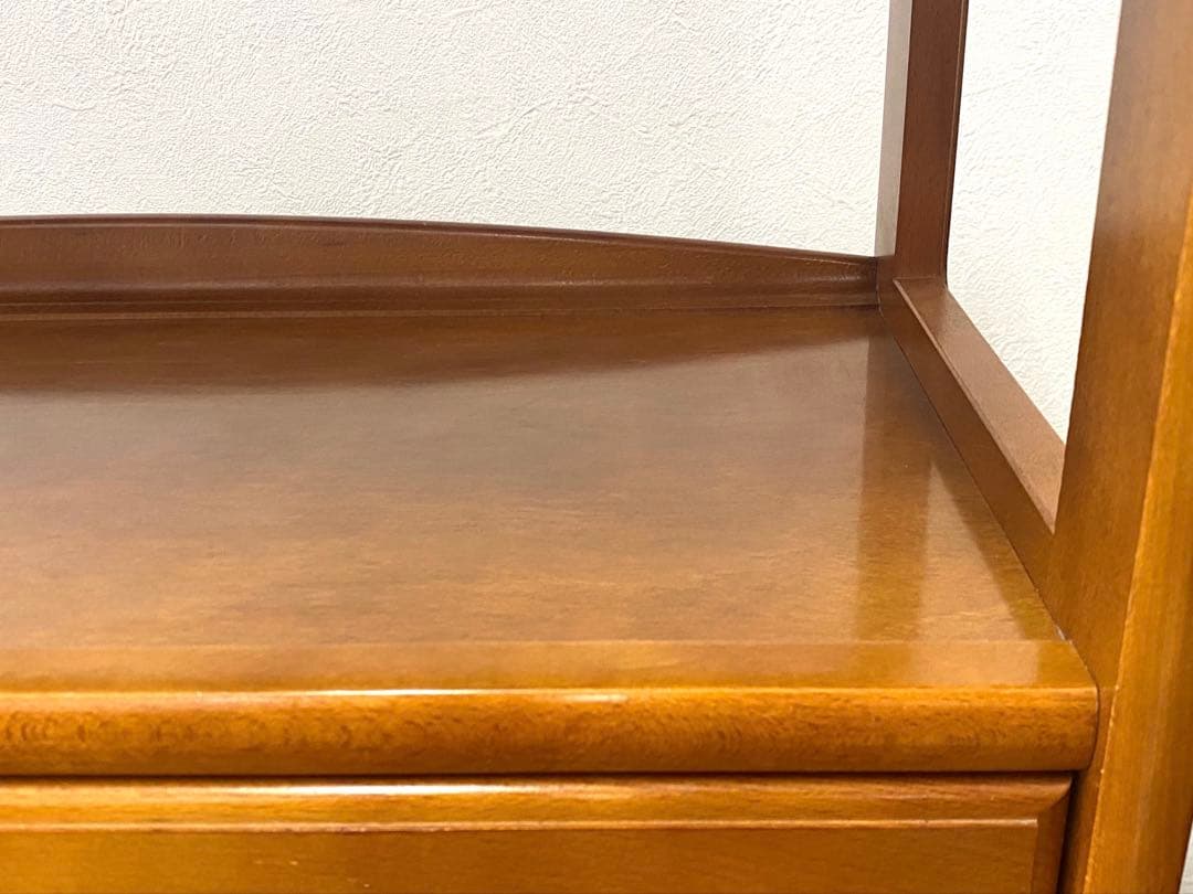 カリモク ラタン 藤 収納 整理 棚 コンソール 電話台 飾り棚