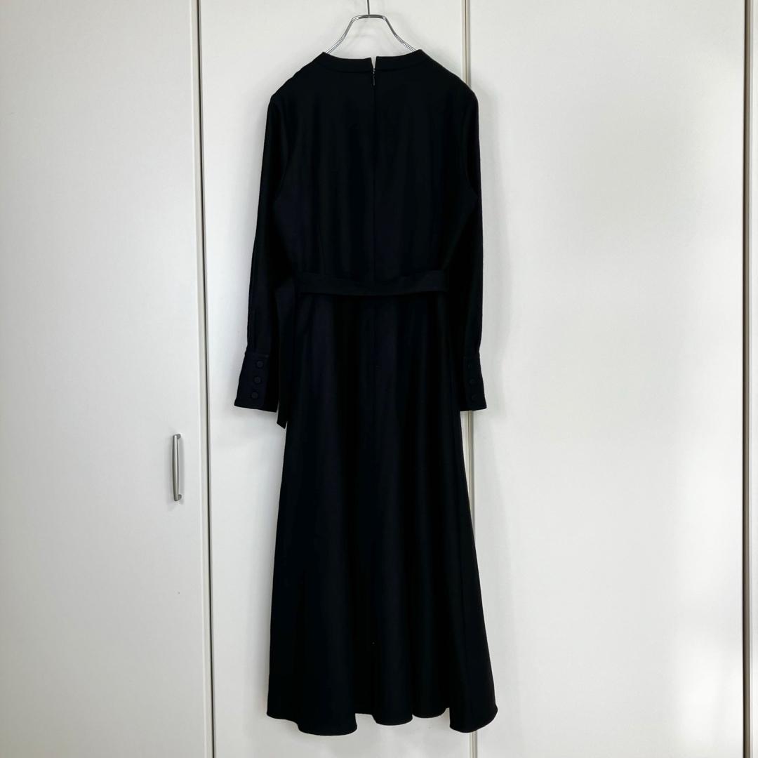 アルアバイル ジョーゼットスラシュネックワンピース ブラック サイズ2