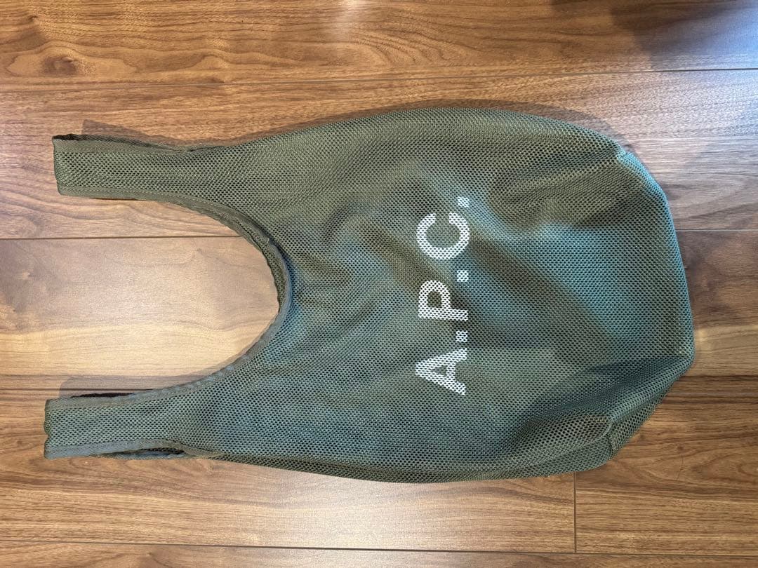 APC アーペーセー　メッシュバッグ トートバッグ オリーブ