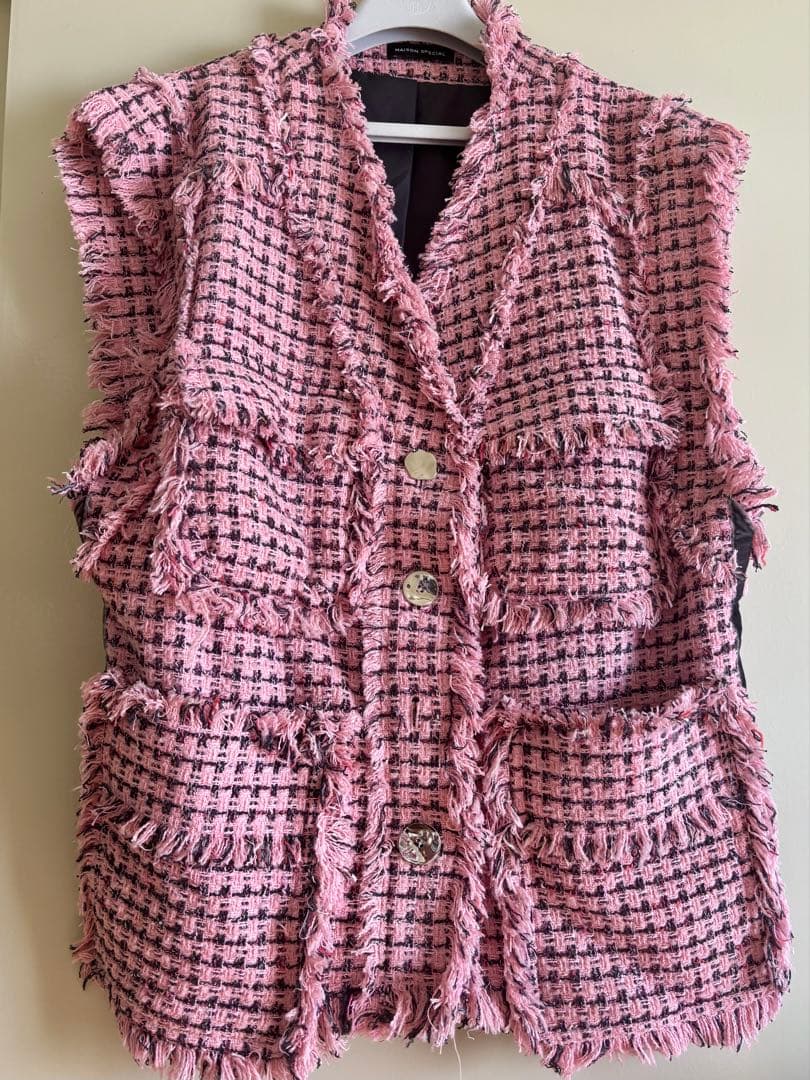 すぱぁちゃ⭐︎Maison Specialツイード ベスト ピンク