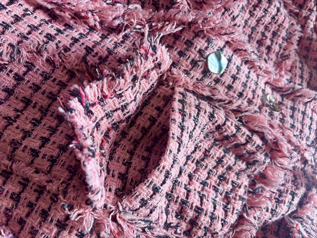 すぱぁちゃ⭐︎Maison Specialツイード ベスト ピンク