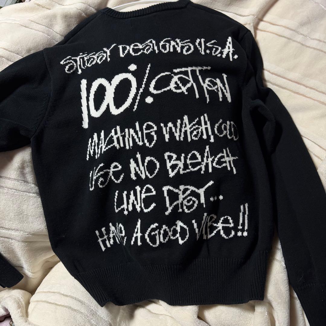 Stussy ブラック ニット Mサイズ セーター