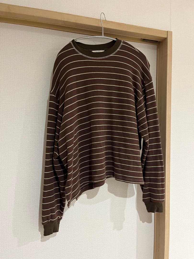 Border Long T-shirts チョコ