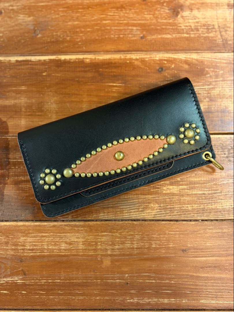 トラッカーウォレット TW-05 スタッズカスタム 姫路レザー 茶芯