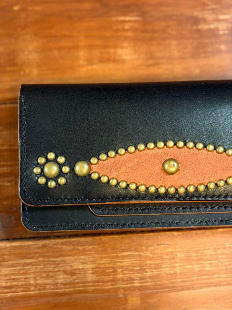 トラッカーウォレット TW-05 スタッズカスタム 姫路レザー 茶芯