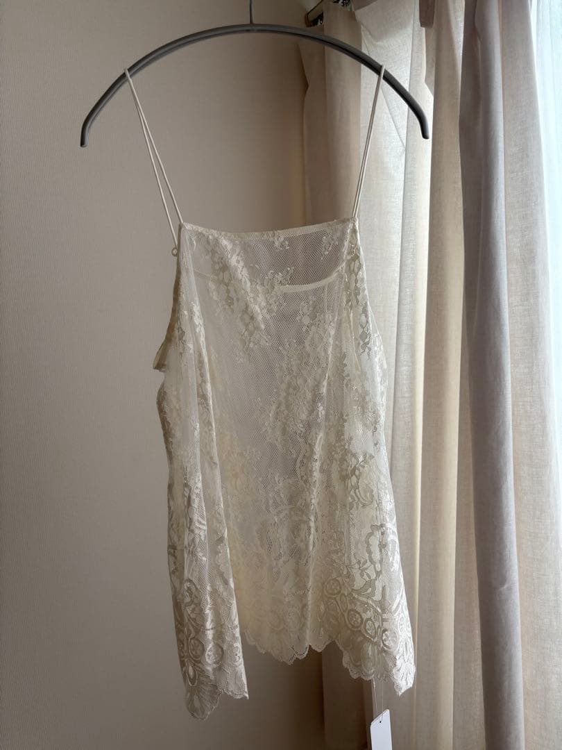 DOU DOU スカラレースキャミ　ホワイト　Freeサイズ