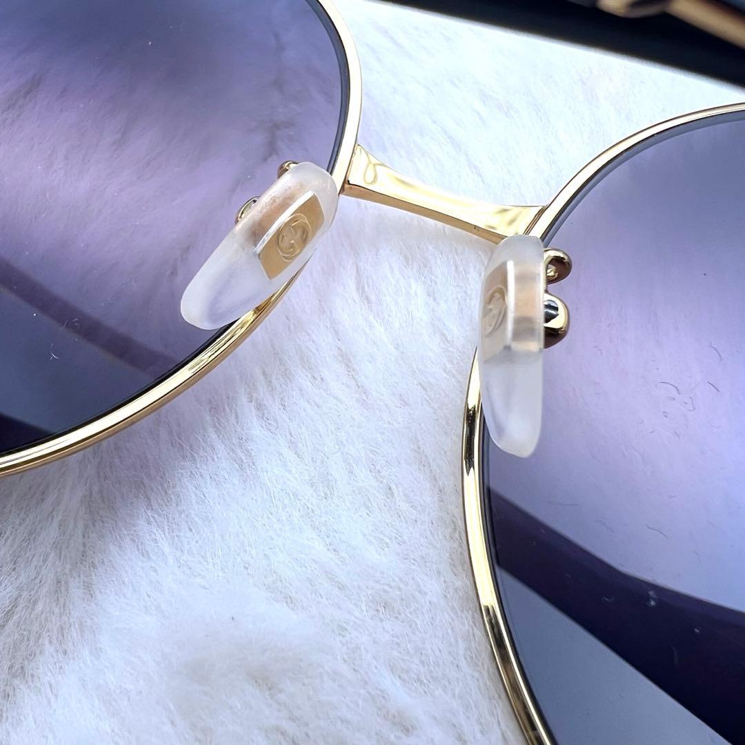 極美品✨GUCCI サングラス GG0595S ゴールド ブラック系