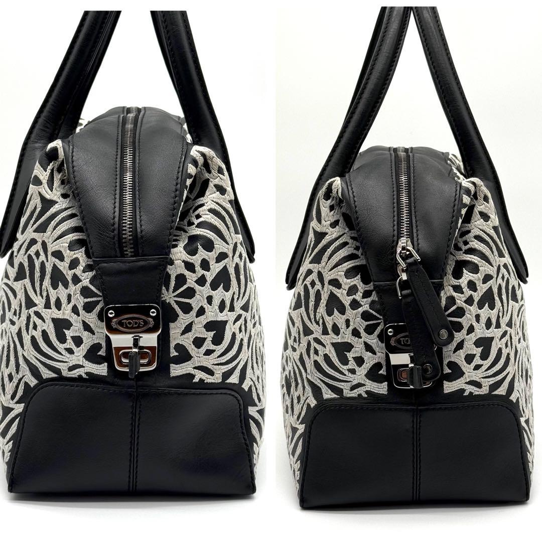 TOD'S トッズ Dスタイリング 刺繡 レザー 本革 2way ハンド バッグ