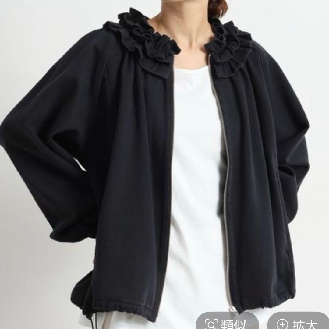 studio CLIP フリルカラー甘織 デニムシャツブルゾン