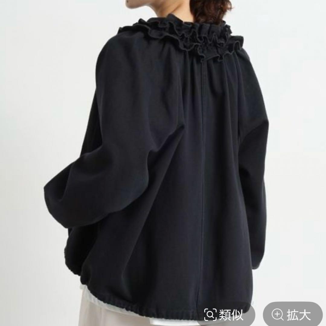 studio CLIP フリルカラー甘織 デニムシャツブルゾン