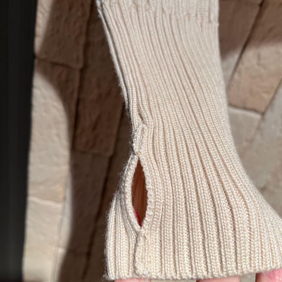 HYKE ベルテッドショートニットカーディガン