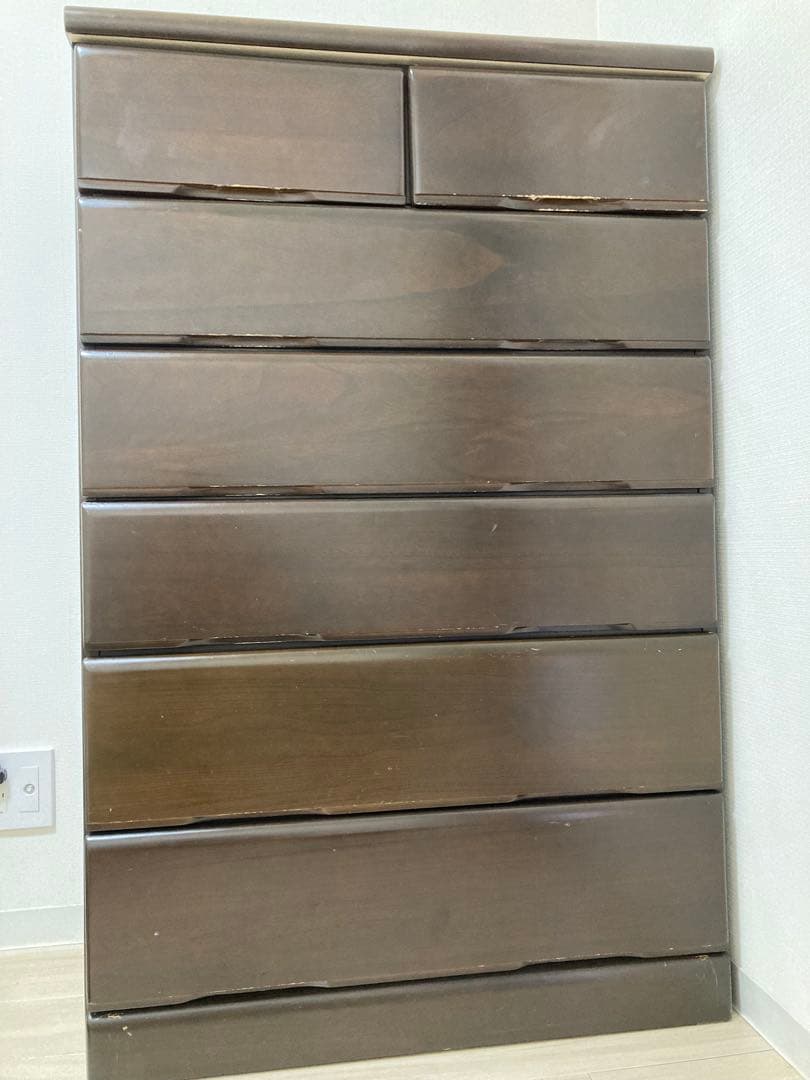 NITORI ニトリ 6段　ハイチェスト ペルレ80 ダークブラウン