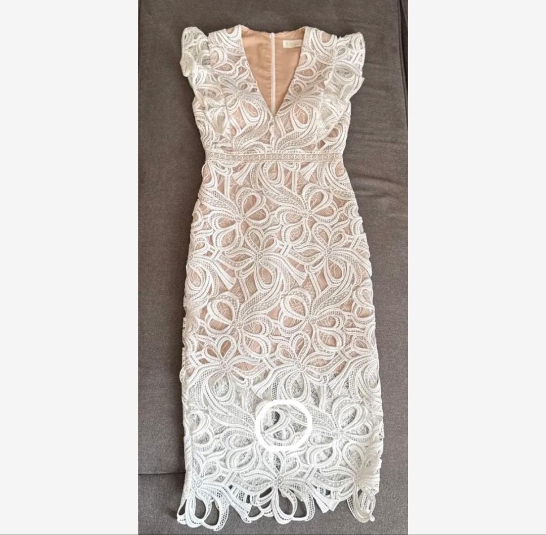 ERUKEI◆エルケイ ケミカルレース 白ドレス XS