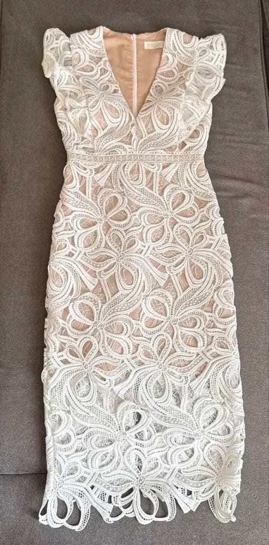 ERUKEI◆エルケイ ケミカルレース 白ドレス XS