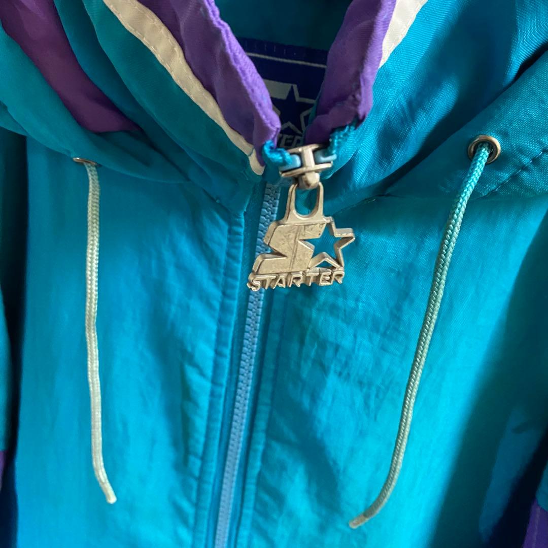 NBA シャーロット・ホーネッツ　超オーバーサイズハーフジップナイロンスタジャン