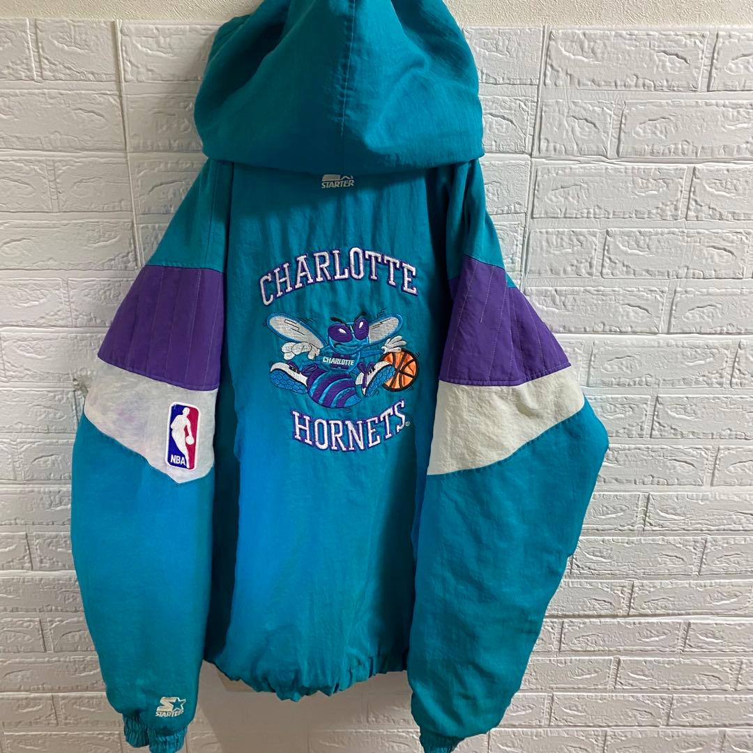 NBA シャーロット・ホーネッツ　超オーバーサイズハーフジップナイロンスタジャン