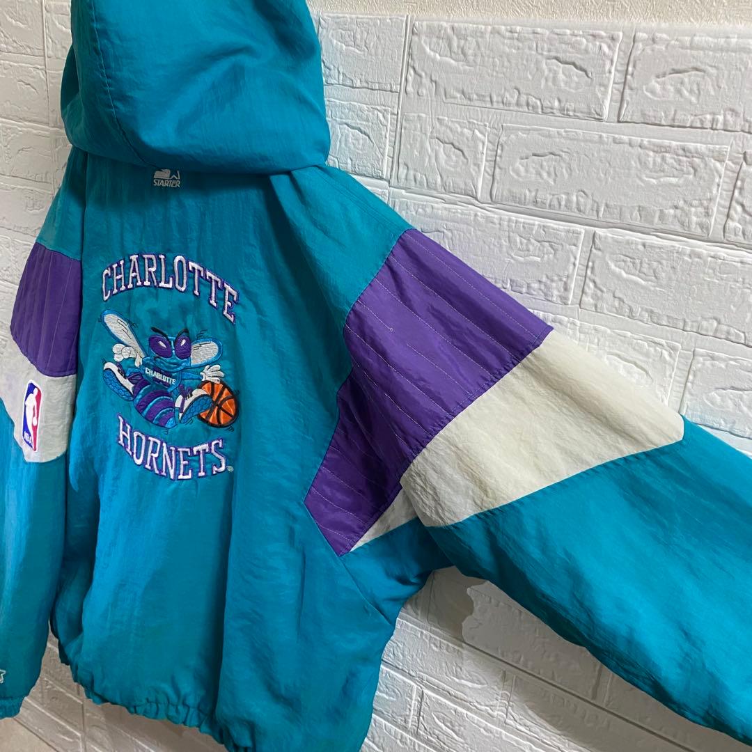 NBA シャーロット・ホーネッツ　超オーバーサイズハーフジップナイロンスタジャン