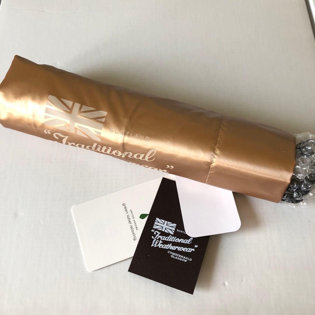 トラディショナルウェザーウェア　晴雨兼用折りたたみ傘　日傘 ゴールド 別注