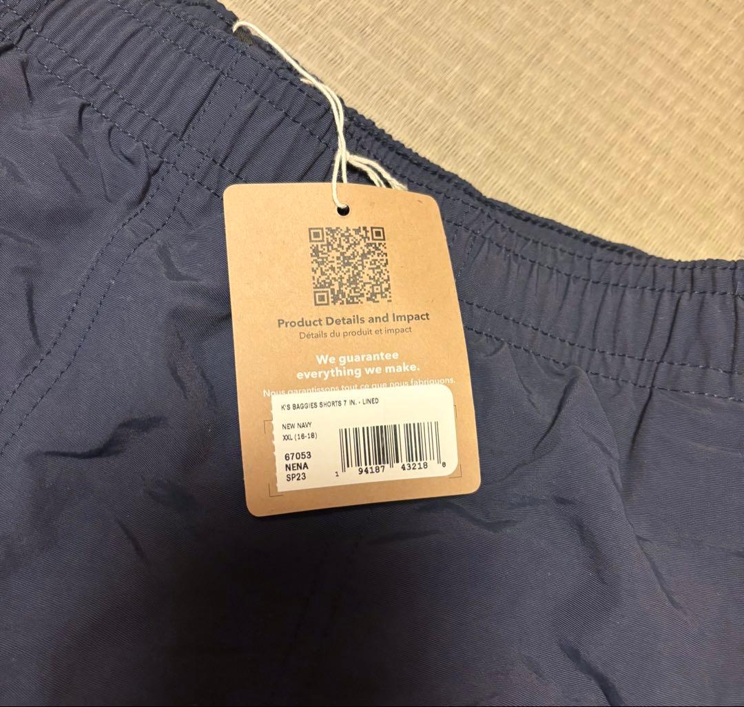 パタゴニア　バギーズショーツ　ネイビー　キッズ　XXLサイズ