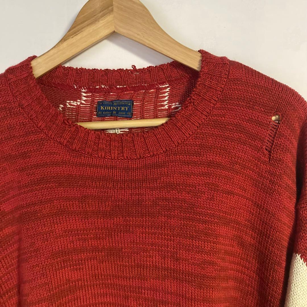 トップス kapital bone damage knit 3