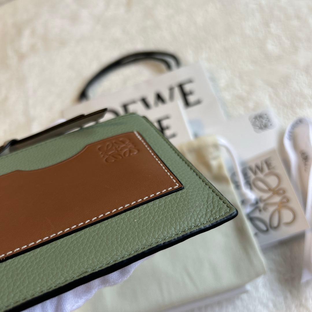 【美品】ロエベ カードホルダー ローズマリー タン