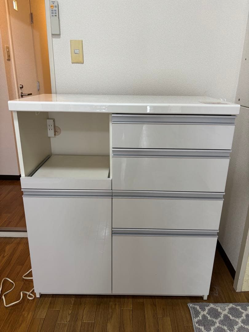 【美品】パモウナ　キッチンカウンター　レンジ台　幅90cm