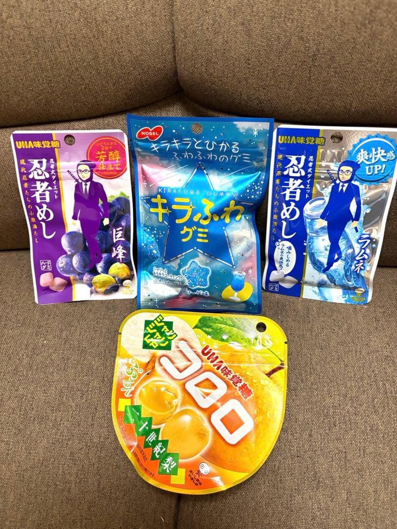 忍者めし巨峰ラムネ キラふわグミソーダ コロロ二十世紀梨 メントスピーチオレンジ