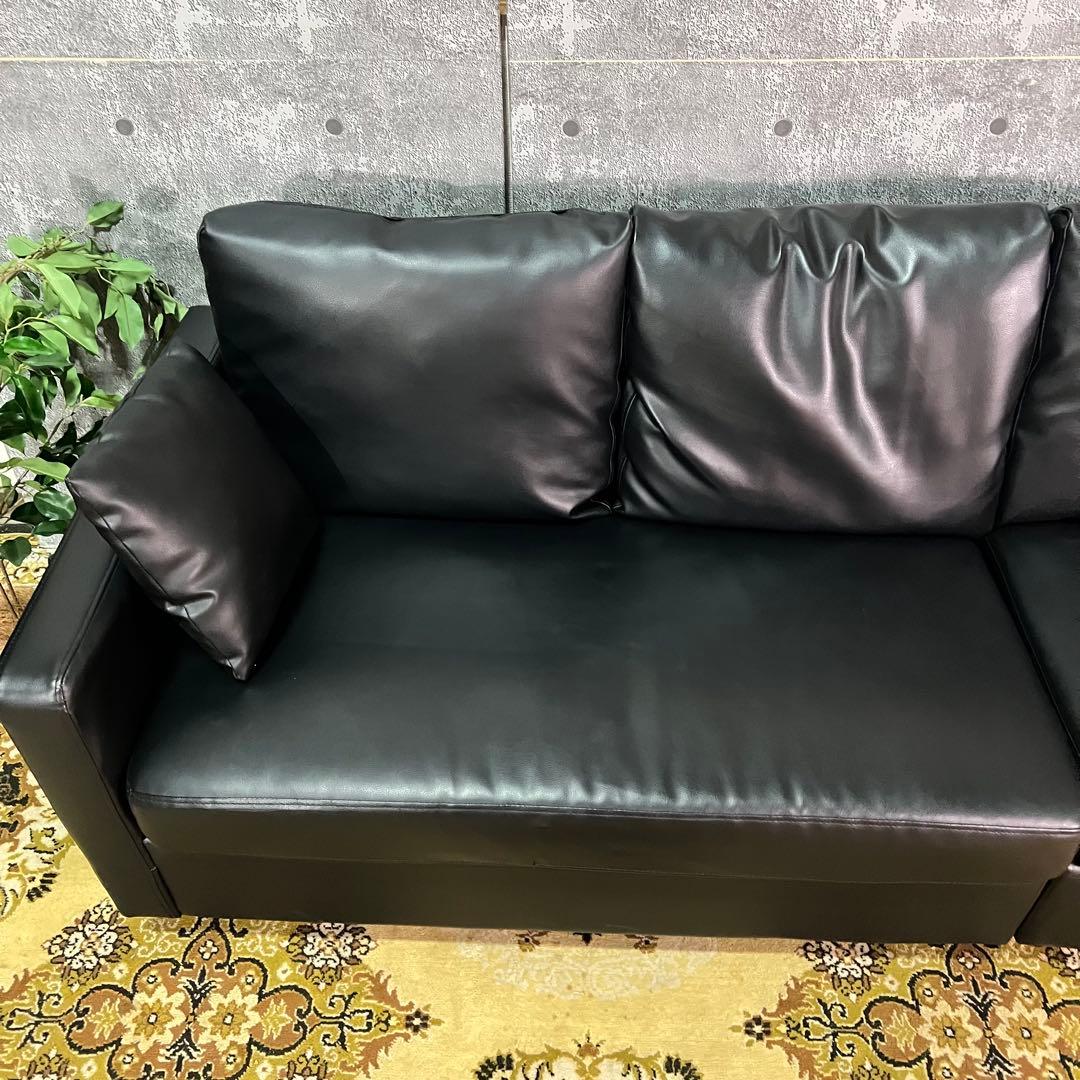 コメント者꧁サンワサプライ꧂ソファ&オットマン&ガラステーブルセット