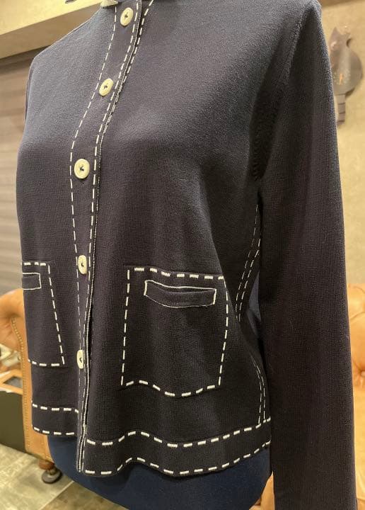 ［新品未使用49AV junko shimada]コットンカーディガンネイビー