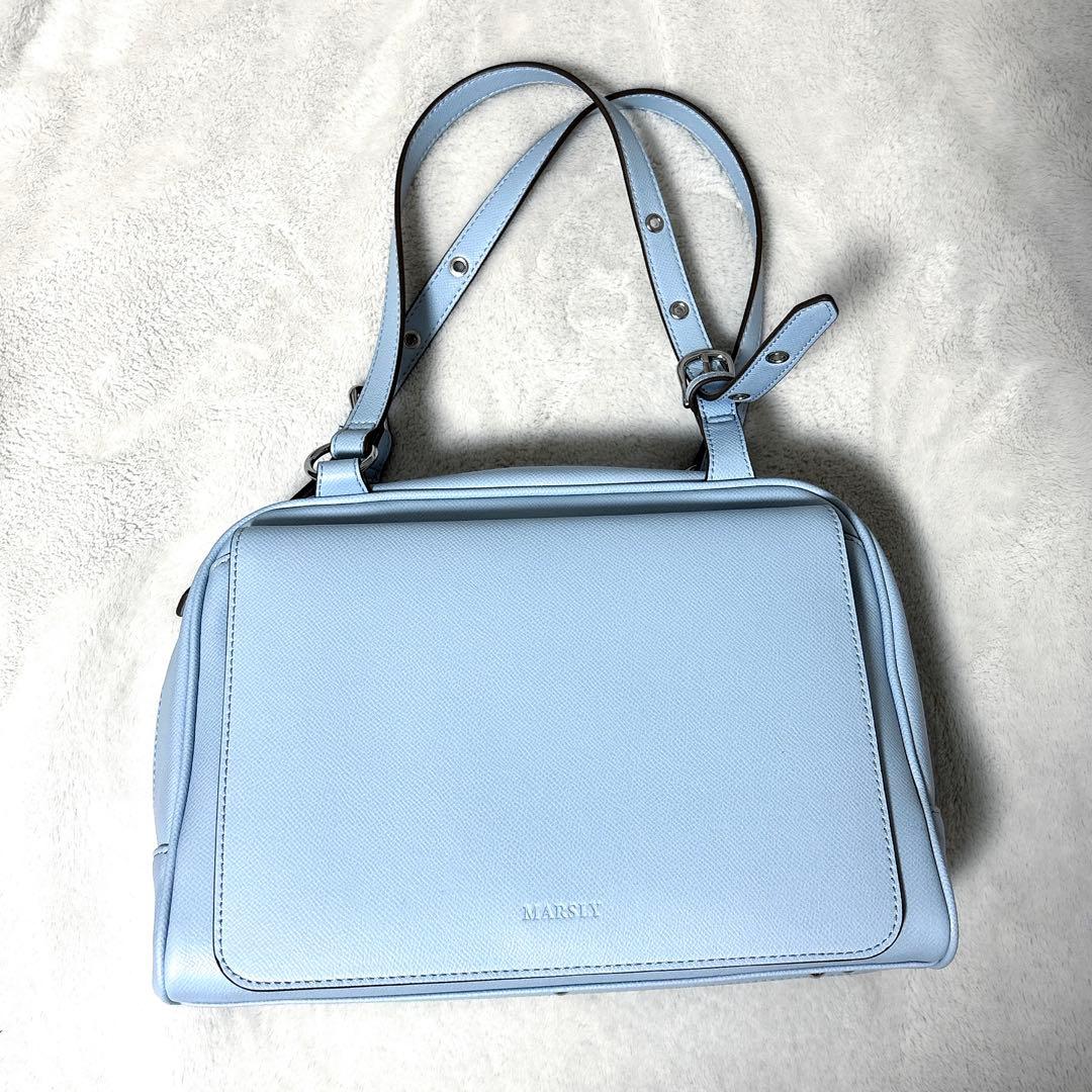 MARSLY マーズリー　フラップボストンバッグ light Blue