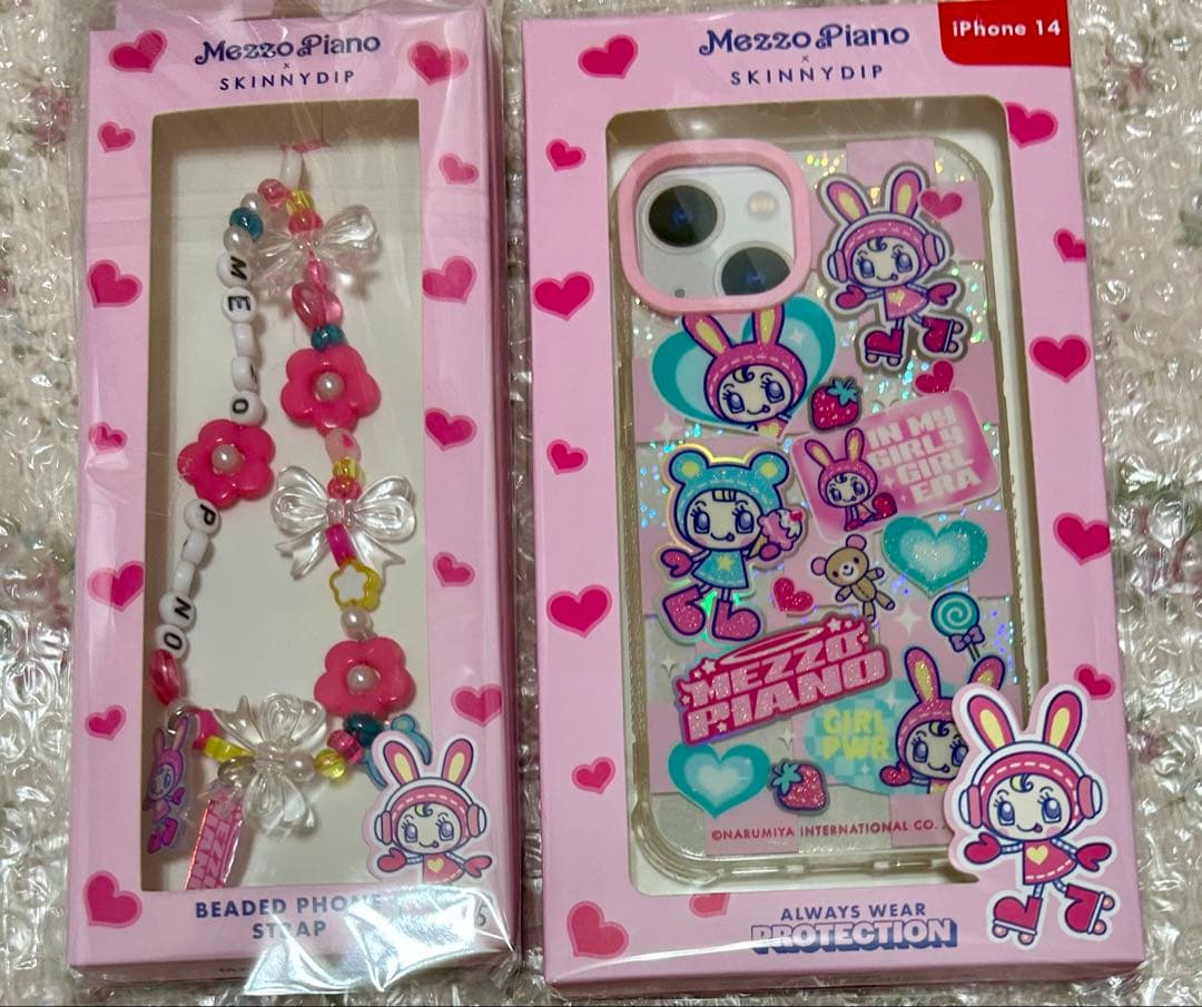 SKINNYDIP メゾピアノ　iPhone14ケース&ストラップ