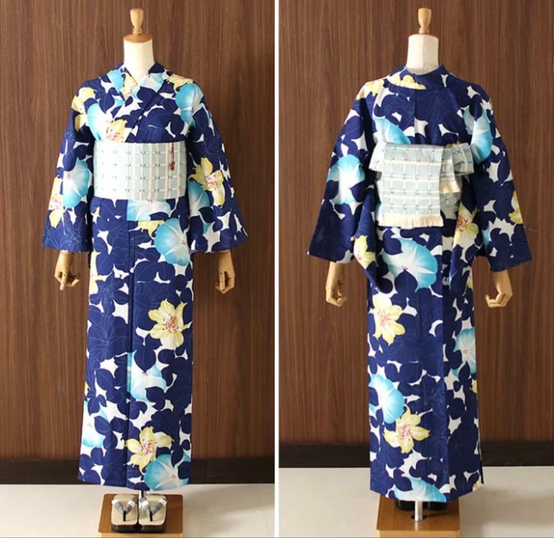 撫松庵　BUSHOUAN 浴衣　百合朝顔　花柄 浴衣 帯おまけ付き