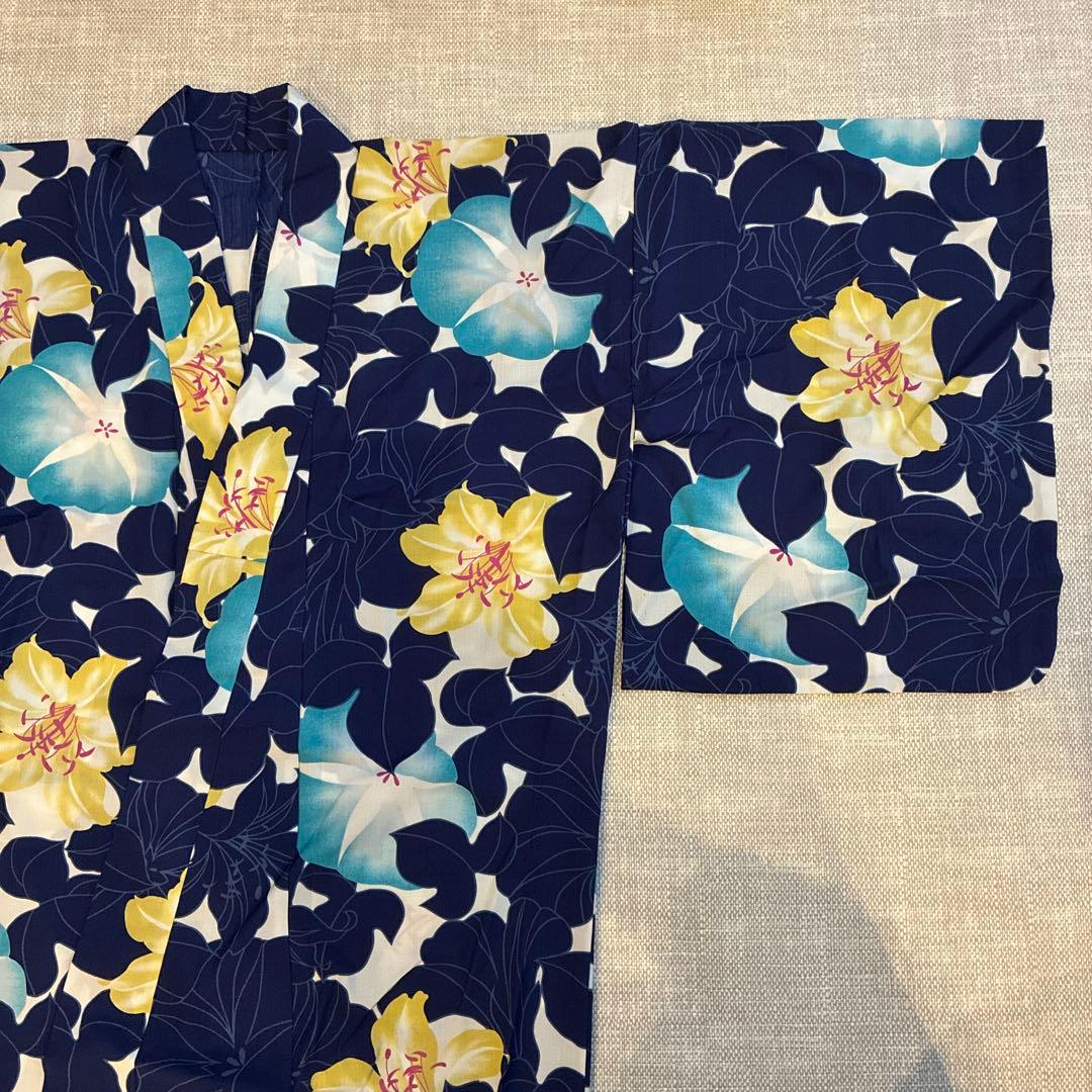 撫松庵　BUSHOUAN 浴衣　百合朝顔　花柄 浴衣 帯おまけ付き