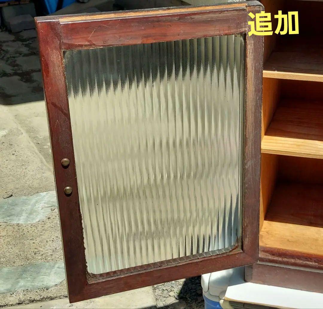 昭和レトロ 木製食器棚 ガラス扉 アンティーク
