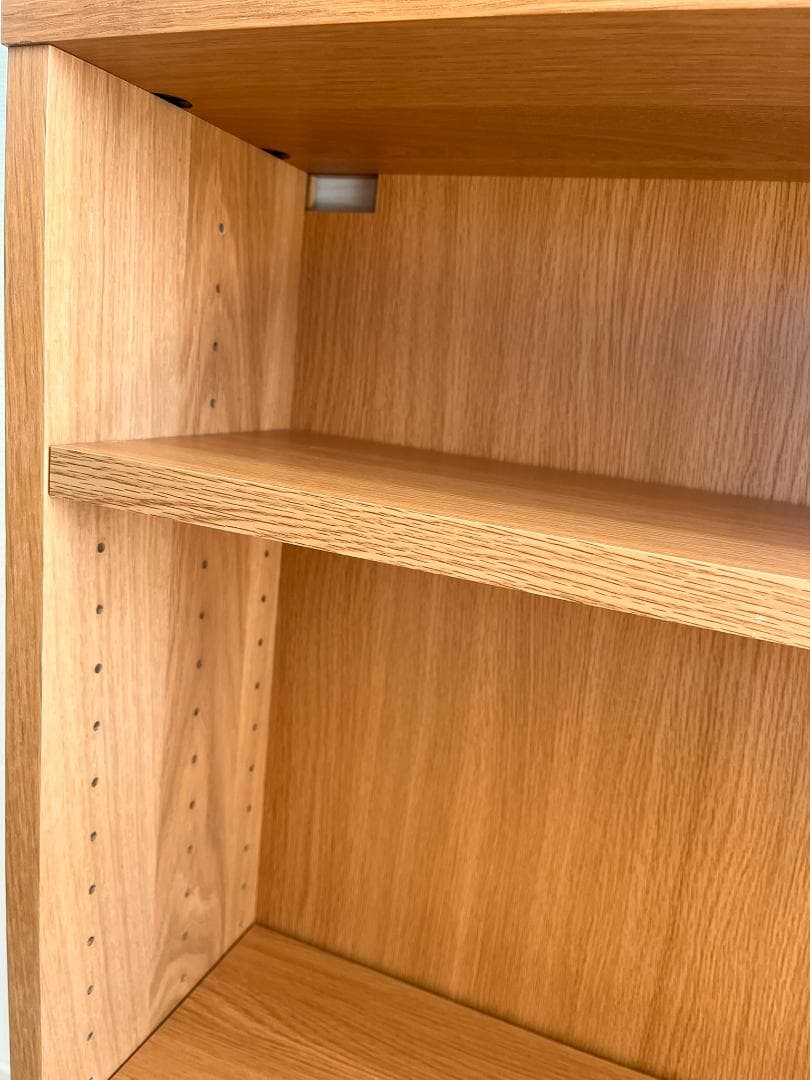 無印良品　オーク材薄型ラック・ワイド小・奥行22cm