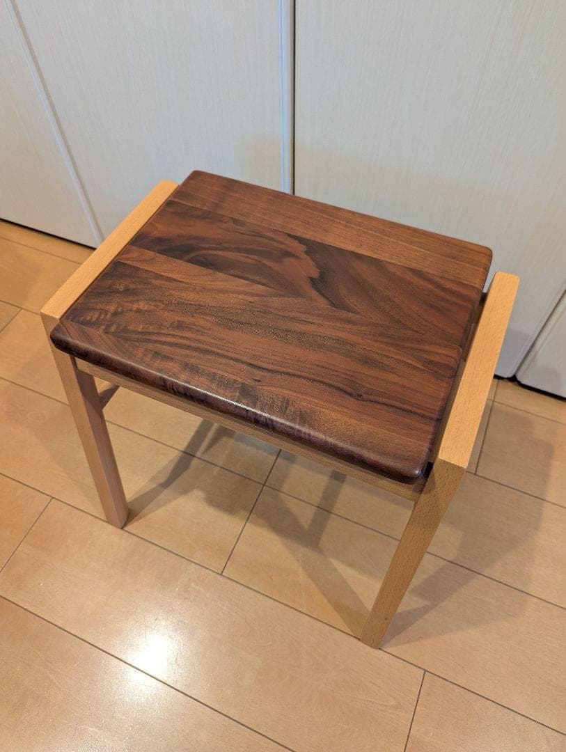 廃盤☆天然木製スツール ブラウン シンプルデザイン　サイドテーブル