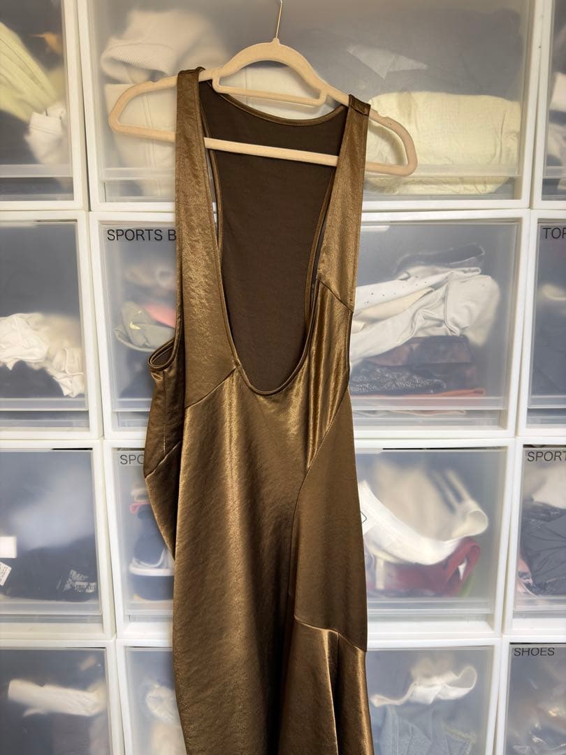 PRANK PROJECTサテン ドレープ タンクドレス／36 試着のみ・美品