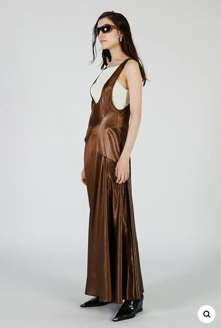 PRANK PROJECTサテン ドレープ タンクドレス／36 試着のみ・美品