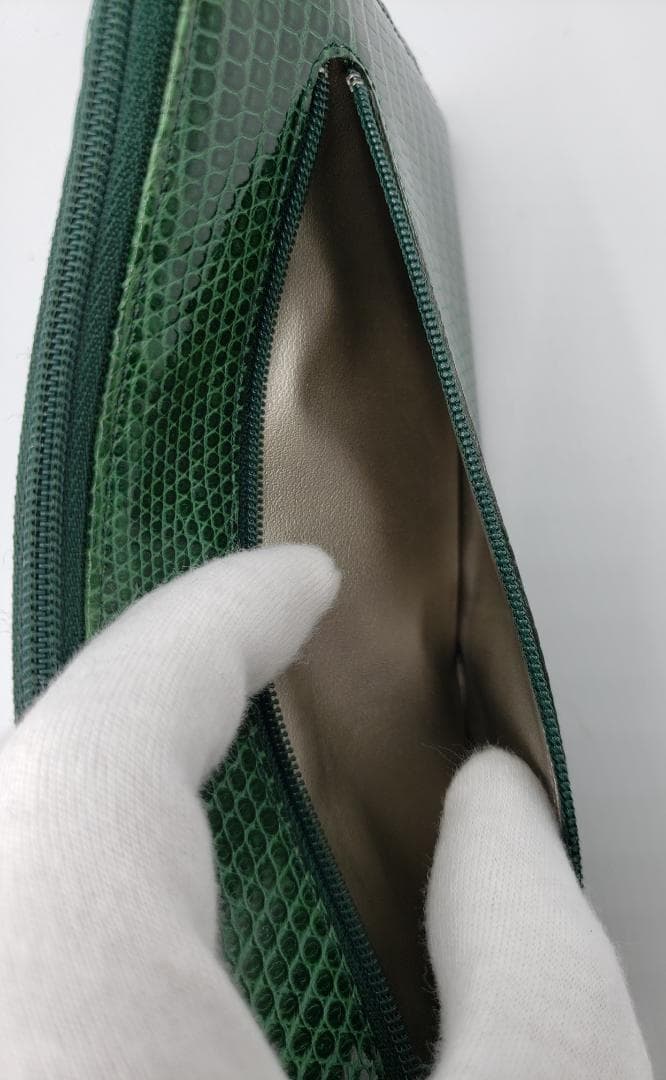 VAGRIE リザード本革 L-origin 長財布 ダークグリーン