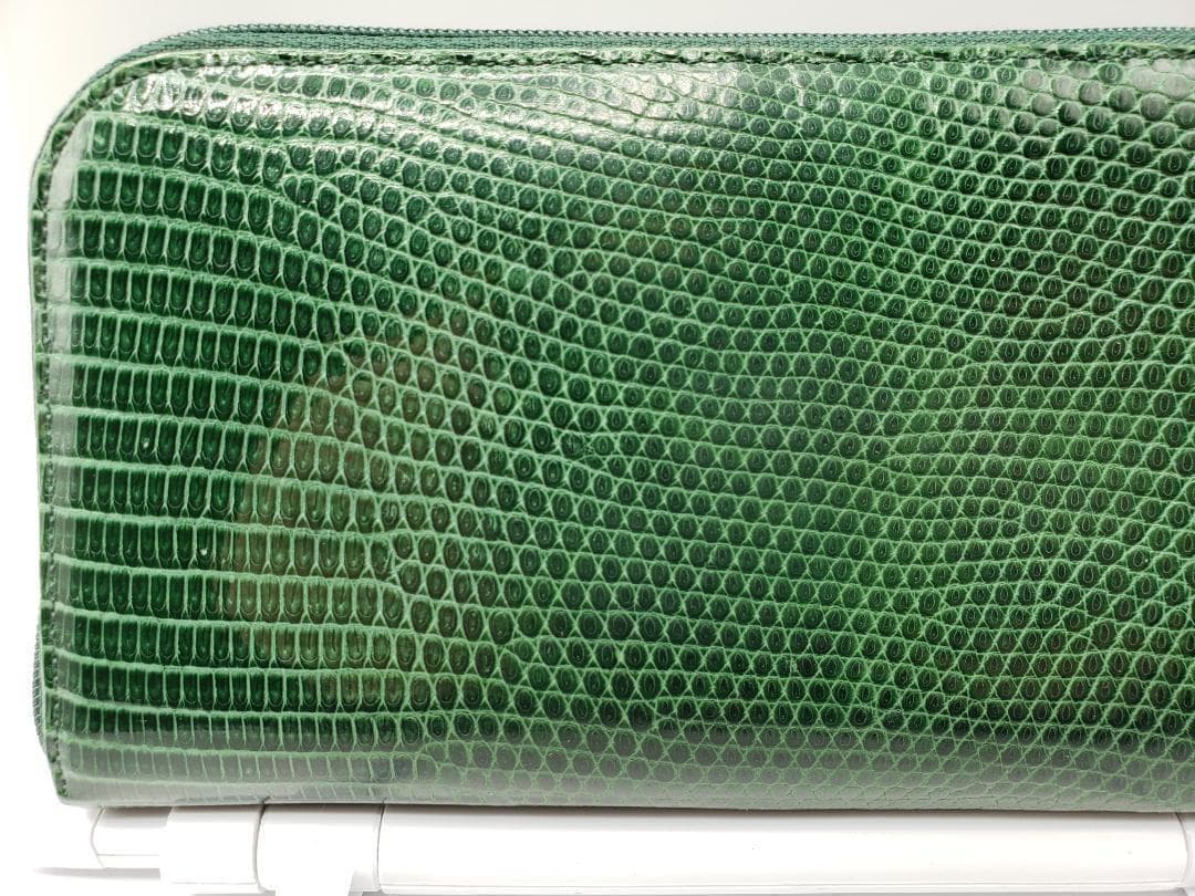 VAGRIE リザード本革 L-origin 長財布 ダークグリーン