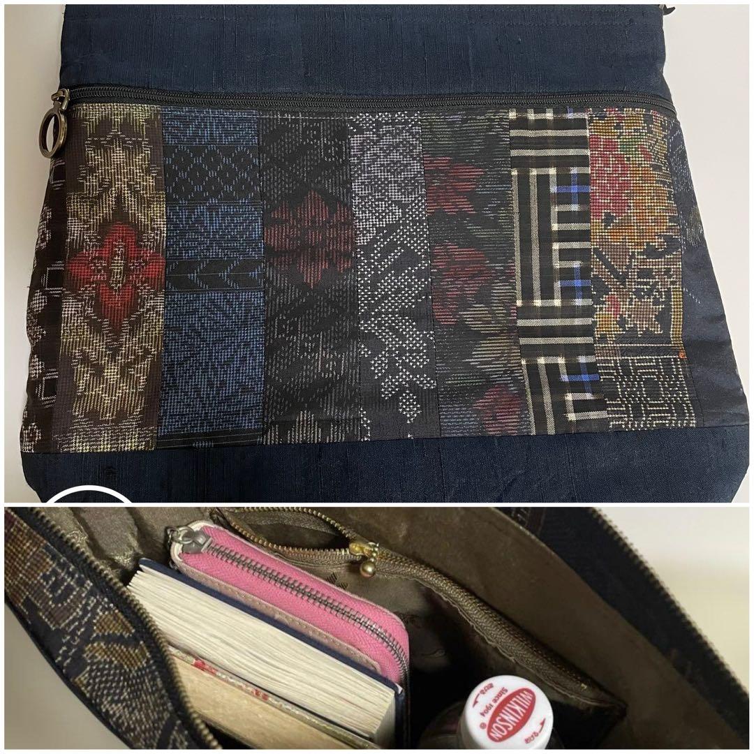 あき◇ショルダーバッグ◇ 正絹本場大島紬パッチワークｆ 4点