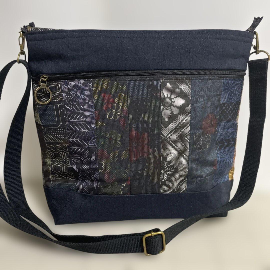 あき◇ショルダーバッグ◇ 正絹本場大島紬パッチワークｆ 4点