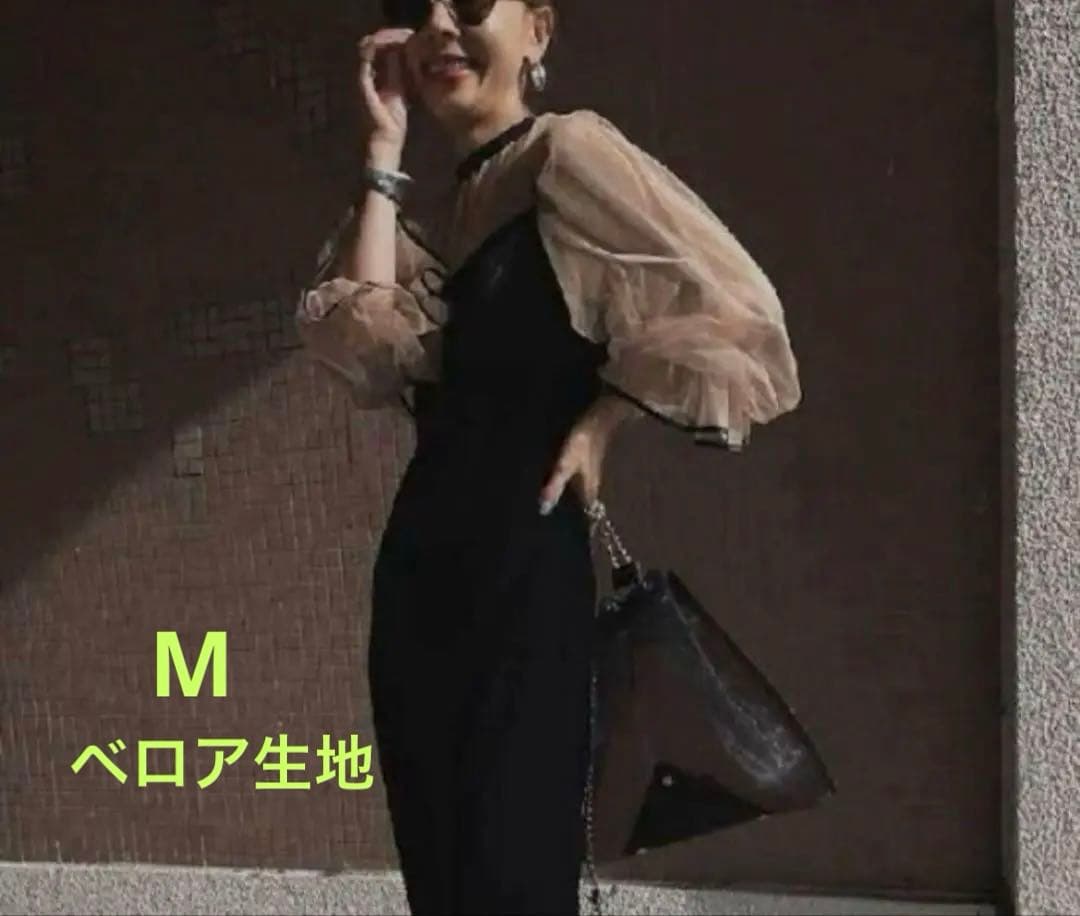 アメリビンテージ　MANY WAY AIRY VEIL DRESS M ベロア