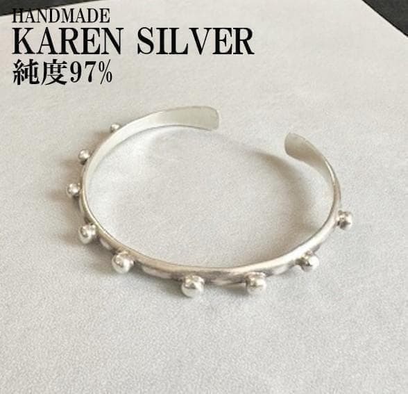 シルバーバングル カレンシルバー ハンドメイド タイシルバー 純銀 #32