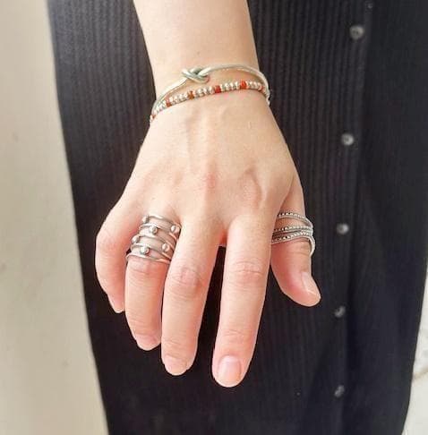 シルバーバングル カレンシルバー ハンドメイド タイシルバー 純銀 #32