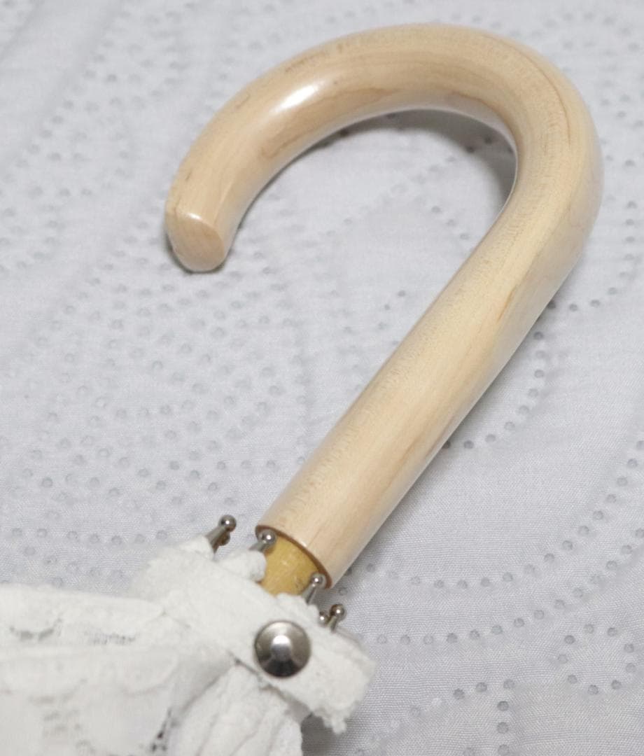 27,500円新品【長傘 日傘】綿100％ 繊細フラワー総レース かわず張り 白