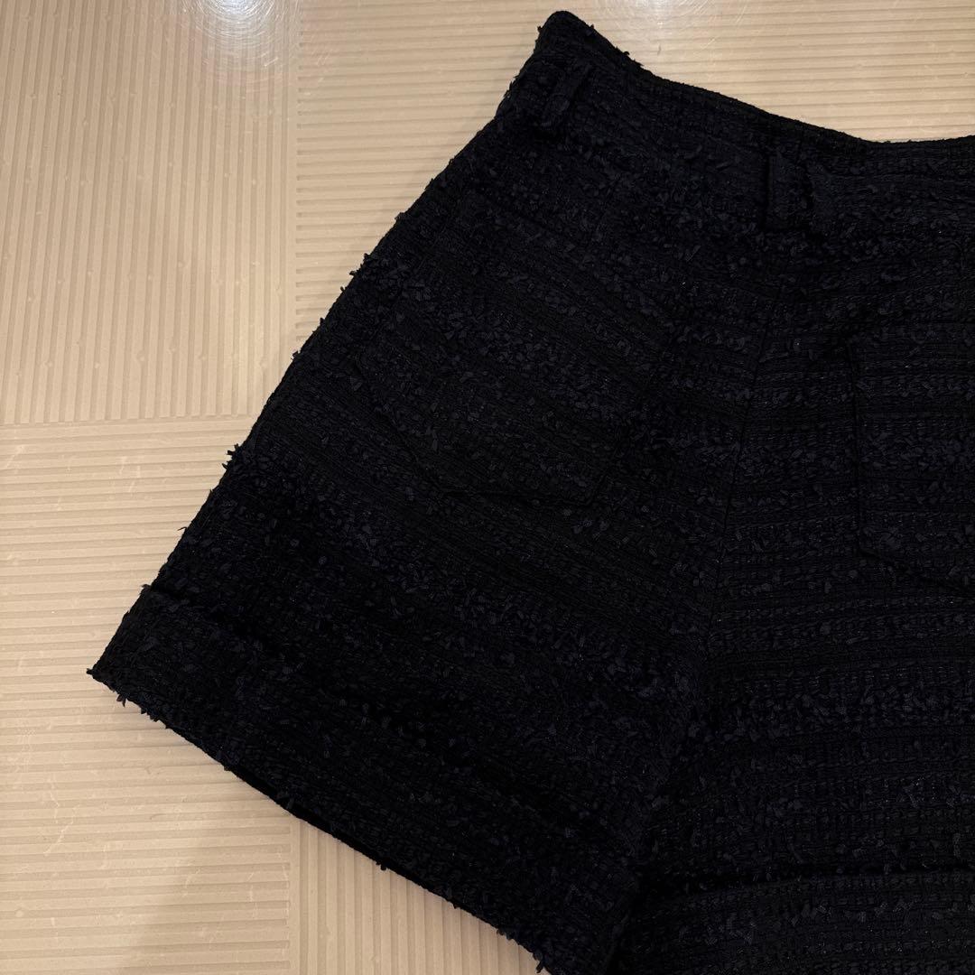 【美品】BALMAIN(バルマン)ツイード ハイウェスト ショートパンツ 34